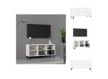 Mobile Tv Vidaxl Con Gambe In Metallo Bianco 103,5X30X50 Cm - Mobili Tv
