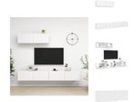 Vidaxl Mobili Tv 3 Pz. Materiale A Base Di Legno Bianco - Mobili Tv
