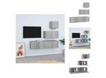 Vidaxl Set Di Mobili Tv 4 Pezzi In Legno Grigio Sonoma - Mobili Tv