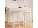 The Living Store Sedie Da Bar 2 Pz. Bianco 40X40X78 Cm In Legno Di Pino Massiccio