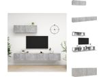 Vidaxl Mobili Tv 3 Pz. Materiale A Base Di Legno Grigio Cemento - Mobili Tv