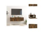 Vidaxl Mobili Tv A Parete 2 Pz. Rovere Fumé 60X30X30 Cm - Mobili Tv