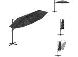 Vidaxl Ombrellone Con Palo In Alluminio A 4 Strati Antracite 3X3 M - Ombrelloni E Tende Da Sole