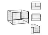 Vidaxl Cuccia Per Cani Nera 100X100X70 Cm In Acciaio - Cucce E Recinti Per Cani
