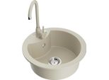 Mexen Diego Lavello In Granito 1-Vasca Con Miscelatore Cucina Telma, Beige - 6512-69-670200-69
