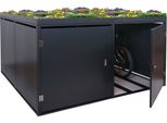 Garage Per 4 Biciclette Con Fioriera Hwc-L56B, Box Per Biciclette, Acciaio Zincato Con Serratura 126X220X210Cm ~ Antracite