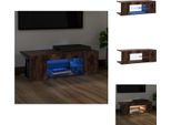Mobile Tv Vidaxl Con Luci Led In Rovere Fumé 90X39X30 Cm - Mobili Tv