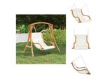 Vidaxl Lettino Sospeso Con Cuscino In Legno Curvato Color Crema Con Finitura In Teak - Hollywood Swings