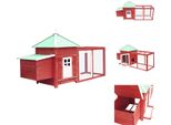 Vidaxl Pollaio Con Nido Per Galline Rosso 190X72X102 Cm In Legno Massiccio Di Abete - Habitat & Recinti Per Piccoli Animali