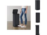 Vidaxl Cestino Per Rifiuti Con Pedale Anti-Impronta 30 L Nero In Acciaio Inox - Cestini Per Rifiuti E Cestini Per Rifiuti