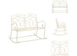 Vidaxl Panchina Da Giardino 104 Cm In Ferro Bianco Antico - Panchine Da Giardino