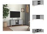Mobile Tv Vidaxl Con Gambe In Legno Massiccio Grigio Sonoma 103,5X35X50 Cm - Mobili Tv