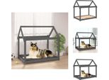 Vidaxl Letto Per Cani Grigio 101X70X90 Cm In Legno Di Pino Massiccio - Letti Per Cani