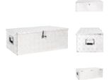 Vidaxl Cassetta Di Stoccaggio Argento 90X47X33,5 Cm In Alluminio - Cassette Per Attrezzi