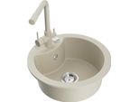 Mexen Diego Lavello Da Cucina In Granito A 1 Vasca Con Rubinetto Duero, Beige - 6512-69-671600-69