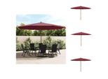 Vidaxl Ombrellone Con Palo In Legno Rosso Bordeaux 400X273 Cm - Ombrelloni E Tende Da Sole