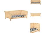 Vidaxl Cestino Per Cani Con Cuscino 90X54X35 Cm In Vimini Naturale - Letti Per Cani