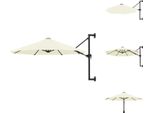 Vidaxl Ombrellone A Parete Con Asta In Metallo 300 Cm Color Sabbia - Ombrelloni E Tende Da Sole