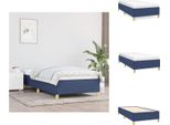 Vidaxl Struttura Letto In Tessuto Blu 90X190 Cm - Letti E Strutture Letto