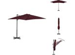 Vidaxl Ombrellone A Semaforo Con Palo In Alluminio Rosso Bordeaux 250X250 Cm - Ombrelloni E Tende Da Sole