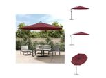Vidaxl Ombrellone A Semaforo Con Asta In Alluminio 350 Cm Rosso Bordeaux - Ombrelloni E Tende Da Sole