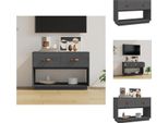 Vidaxl Mobile Tv Grigio 90X40X60 Cm In Legno Di Pino Massiccio - Mobili Tv