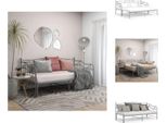 Vidaxl Divano Letto Allungabile In Metallo Grigio 90X200 Cm - Letti E Reti