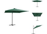 Vidaxl Ombrellone A Semaforo Con Luci Led E Palo In Acciaio 250 X 250 Cm Verde - Ombrelloni E Tende Da Sole
