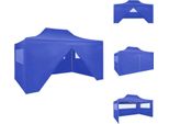 Vidaxl Tenda Professionale Per Feste Pieghevole Con 4 Pareti Laterali 3×4 M Acciaio Blu - Padiglioni E Tende Per Feste