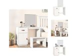 Vidaxl Tavolino Da Toilette Bianco 95X50X134 Cm In Legno Di Pino Massiccio - Tavolini Da Toilette