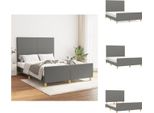Vidaxl Struttura Letto Con Testiera In Tessuto Grigio Scuro 140X200 Cm - Letti E Strutture Letto