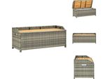 Vidaxl Panca Da Giardino Con Vano Portaoggetti 120 Cm In Poly Rattan Grigio - Panche Da Giardino