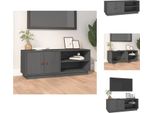Vidaxl Mobile Tv Grigio 105X34X40 Cm In Legno Di Pino Massiccio - Mobili Tv