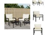 Vidaxl Sedie Da Giardino Con Cuscini Color Sabbia 2 Pezzi 68X76X79 Cm In Acciaio - Elementi Per Divani Da Giardino
