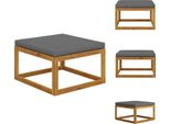 Vidaxl Poggiapiedi Con Rivestimento Grigio Scuro In Legno Massiccio Di Acacia - Elementi Per Divani Da Giardino