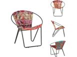 Vidaxl Sedia Tessuto Chindi Multicolore - Poltrona