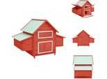 Vidaxl Pollaio Rosso E Bianco 152X96X110 Cm In Legno Massiccio Di Abete - Habitat & Recinti Per Piccoli Animali