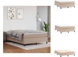 Vidaxl Letto A Molle Insacchettate Cappuccino Marrone 140X190 Cm In Pelle Finta - Letti & Reti