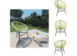 Vidaxl Sedia Da Giardino Acapulco In Poly Rattan Verde - Sedie Da Giardino