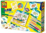 Ses Creative 14286 Penne Aerografo A Soffio - Dinosauro Con Cambio Di Colore Magico, Multicolore, Taglia Unica