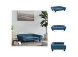 Vidaxl Letto Per Cani Blu 70X48X22 Cm In Velluto - Letti Per Cani