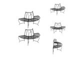 Vidaxl Panche Per Alberi Semicircolari 2 Pezzi Ø159 Cm Acciaio Nero - Panche Da Giardino
