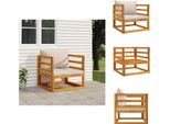 Vidaxl Poltrona Da Giardino Con Cuscini Grigio Chiaro In Legno Massiccio Di Acacia - Elementi Per Divani Da Giardino