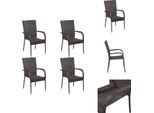 Vidaxl Sedie Da Giardino Impilabili 4 Pz. Poly Rattan Brown - Sedie Da Giardino