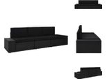 Vidaxl Divano Modulare A 3 Posti In Poly Rattan Nero - Elementi Per Divani Da Giardino