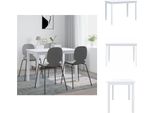 Vidaxl Tavolo Da Pranzo Bianco 114X71X75 Cm In Legno Massiccio Di Gomma - Tavoli Da Pranzo