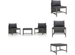 Vidaxl Set Di Divani Da Giardino A 3 Pezzi Con Cuscini In Poly Rattan Grigio - Elementi Per Divani Da Giardino