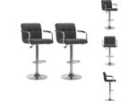 Vidaxl Sgabello Da Bar 2 Pz. Tessuto Grigio Scuro - Sgabello Da Bar