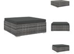 Vidaxl Sgabello Modulare 1 Pz. + Cuscini In Rattan Grigio - Elementi Per Divani Da Giardino