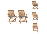 Vidaxl Sedie Da Giardino 2 Pezzi Con Cuscini Grigi In Legno Massiccio Di Teak - Sedie Da Giardino